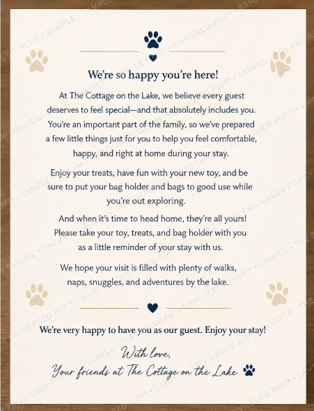 Luxury dog welcome gift basket